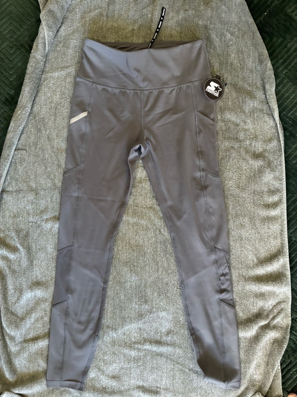 NWT STARTER Gray High-Waist Athletic Leggings with Side Pockets